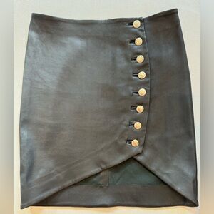 IRO leather mini skirt with silver button detailing on the side